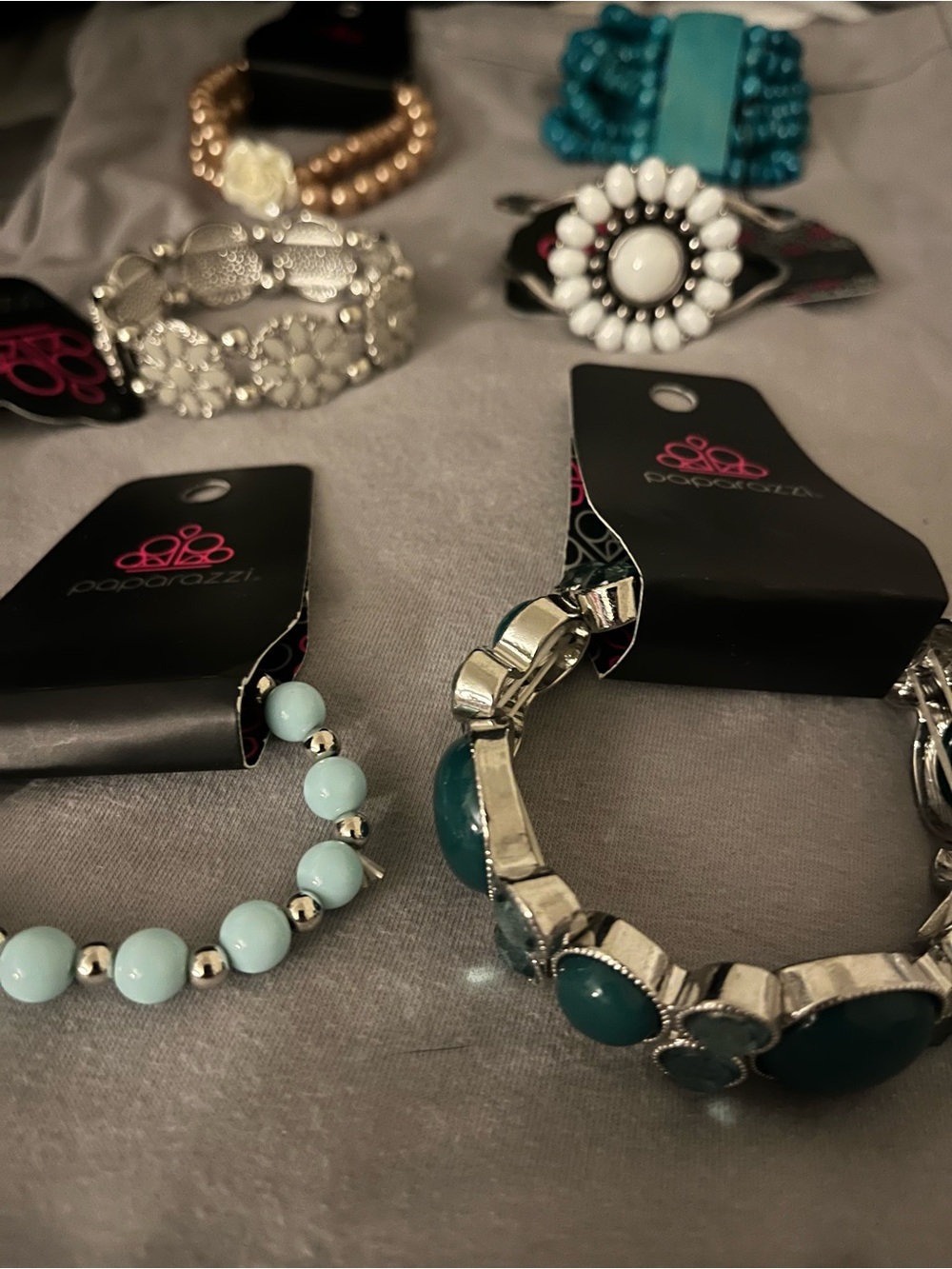 paparazzi Teal and Light Blue Bracelet Duo - Women Jewelry